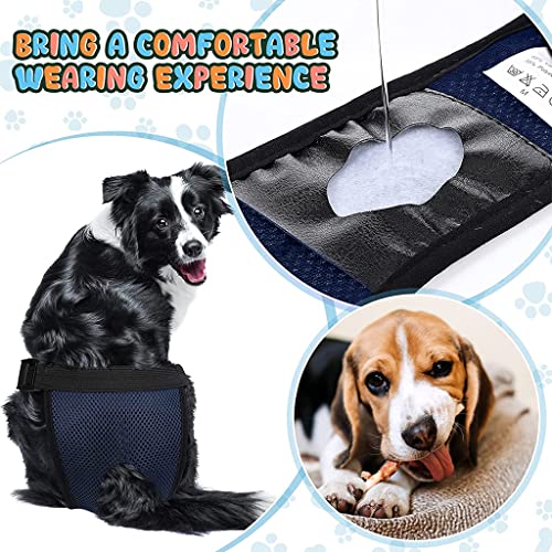 Qpets® Pet Use Breathable Reusable Female Dogs Diapers with 3 Absorbption Cotton Pad Comfort Doggy for Puppy XL Recommended Waist 16-21 Inch 3 PCS