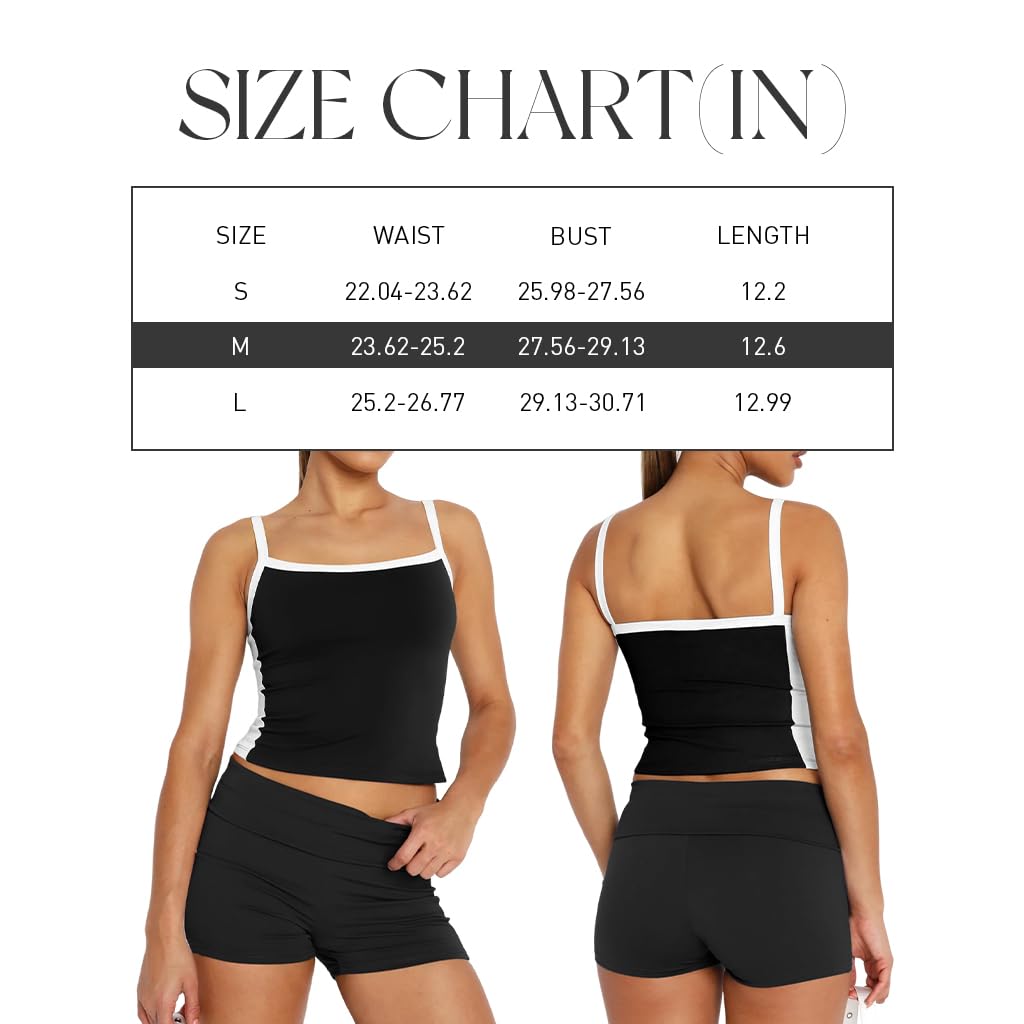 PALAY Women Tank Top Fashion Black Tanktop Close-fitting Tanktop, M