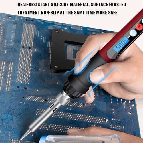 Serplex® Soldering Iron Kit 60W 220V Gun 180-500°C Adjustable Temperature LCD Display Electric Set with 5 Tips Flux Bit Cap 33PCS
