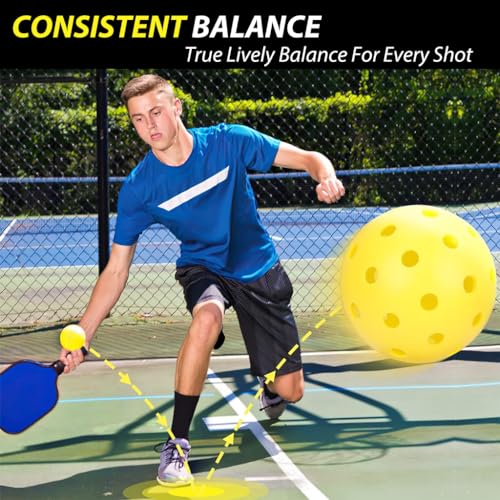 Proberos® 8PCS Outdoor Pickleball Balls 74mm Diameter Hard PE 40-Hole High Elasticity Durable High Bounce True Flight Ideal for All Skill Levels