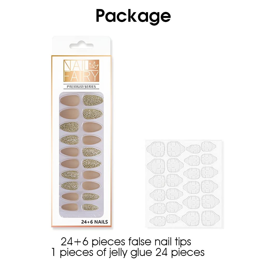 MAYCREATE 24 PCS Nails Extension Artificial Nail Everlasting French Tip False Nails Acrylic Full Fake Nail Tips Art Set With Nail Adhesive Stickers