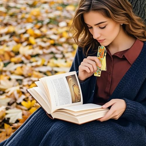 OFIFO® Metal Bookmark Set of 4 with Tassel Gold Hollow Van Gogh Design Artistic Book Marker for Readers Unique Gift Lovers Students Men Women Kids 3PCS
