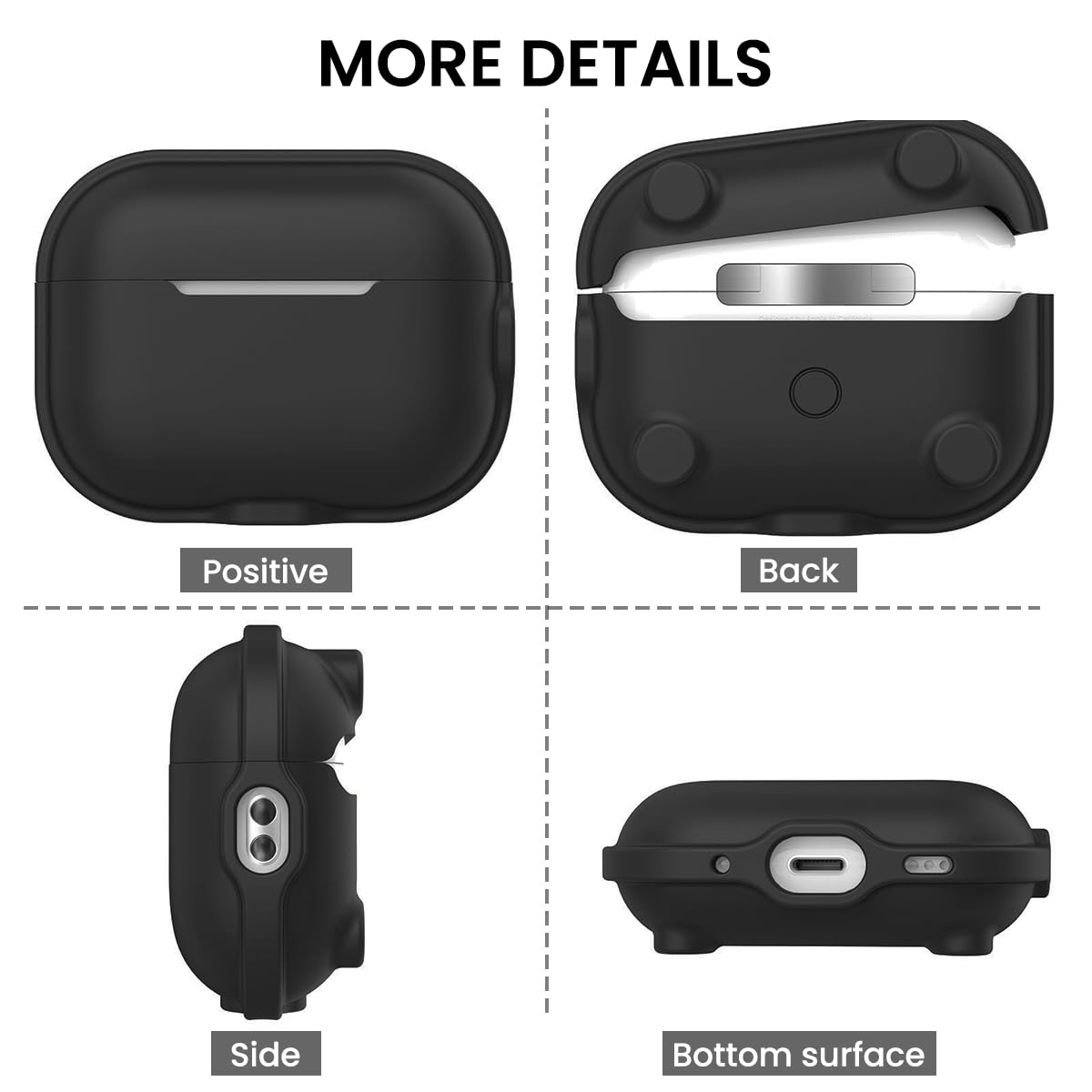 ZORBES Silicone Charging Case Cover for AirPods Pro 2 Magnetic Silicone Charging Case Cover Supports MagSafe Wireless Charger Anti-scratch Protective Silicone Case Cover for AirPods Pro 2