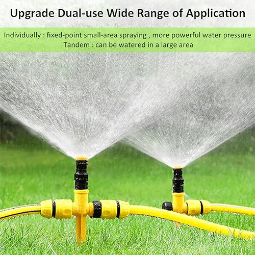 HASTHIP® Garden Water Sprinkler for Lawn Rotation Auto Irrigation System 360 Rotation with Quick Connectors Outdoor (9PCS)