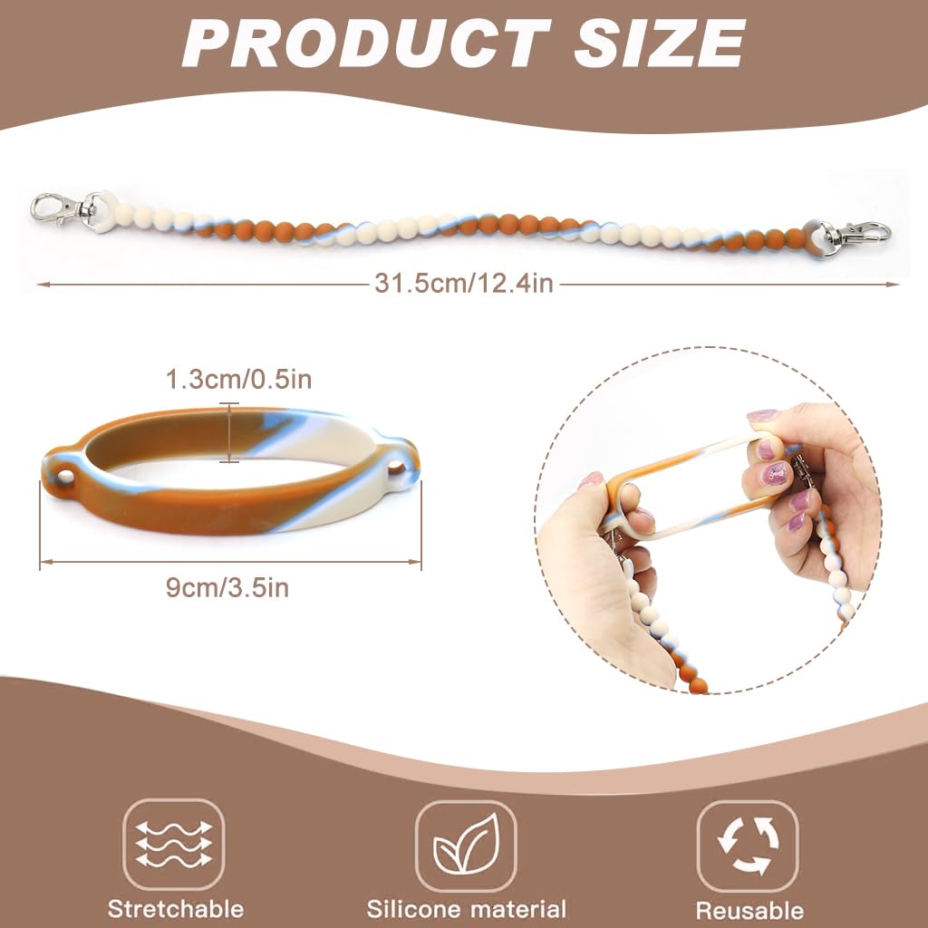 HASTHIP Bottle Lanyard for Stanley Cup Color Silicone Beaded Carrier Lanyard Travel Water Bottle Holder Lanyard Attachable Bottle Holder Lanyard for Stroller, Backpack, Fits Most 8-40oz Water Bottles
