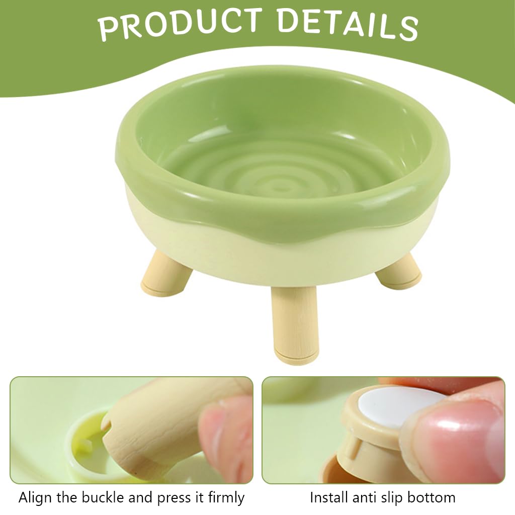 Qpets Cat Feeding Bowl, Elevated Pet Feeding Bowl with Feet, Cat Bowl for Dry & Wet Food Feeding Bowl for Cat Dog Food Grade PP Material (14CM Diameter)