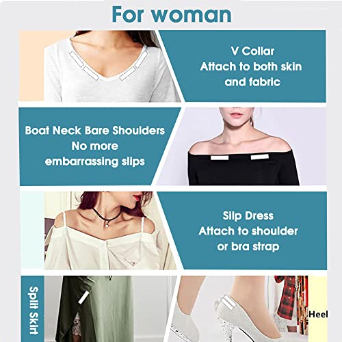 HASTHIP® 72PCS Double Sided Tape for Clothes Bra Stickers One-Off Body Skin Invisible Clear Clothing Strips 18x85mm Fabric Skin Friendly