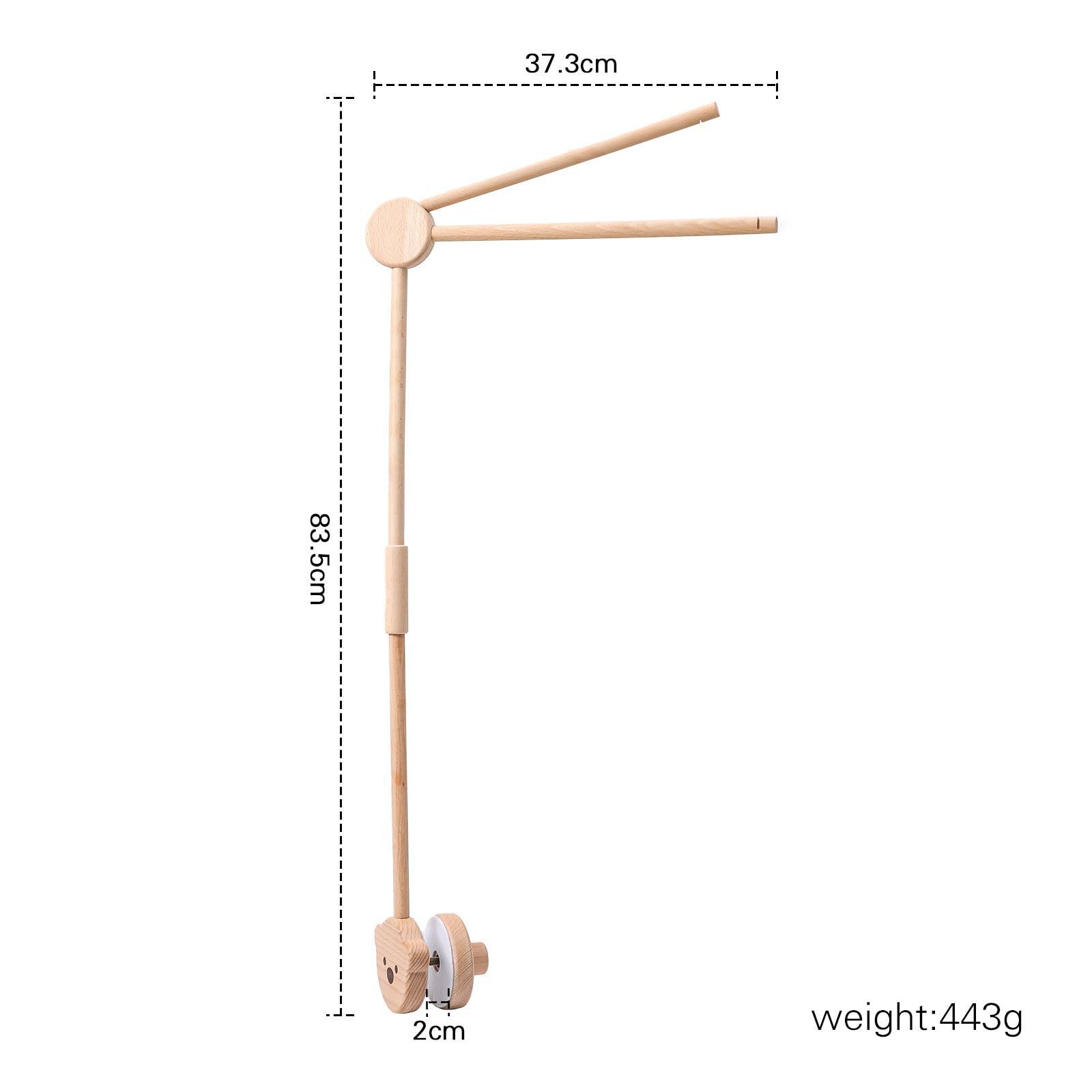 SNOWIE SOFT 360° Wooden Crib Mobile Arm Baby Mobile Hanger Mobile Holder for Crib, Rotatable Baby Crib Mobile Arm Cradle Toys Universal for Crib Hanging Toys for Babies, 32.8''(Not Included Toys)