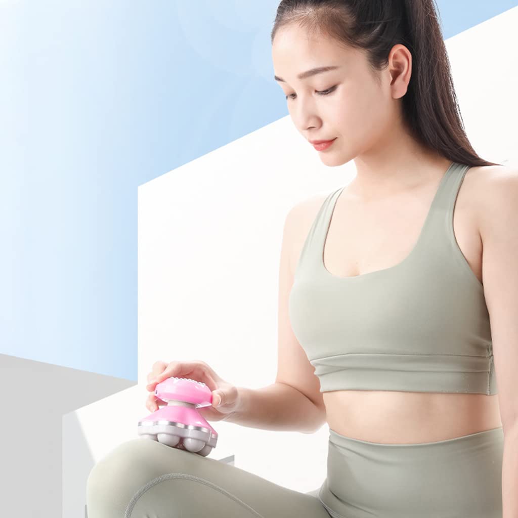 HANNEA Mini Head And Body Massager Vibration Machine, Electric Handheld Massager for Neck Shoulder, USB Recharging Version Powerful 6 Modes for Back Full Body Muscle Pain Relief(without 3AAA Battery)