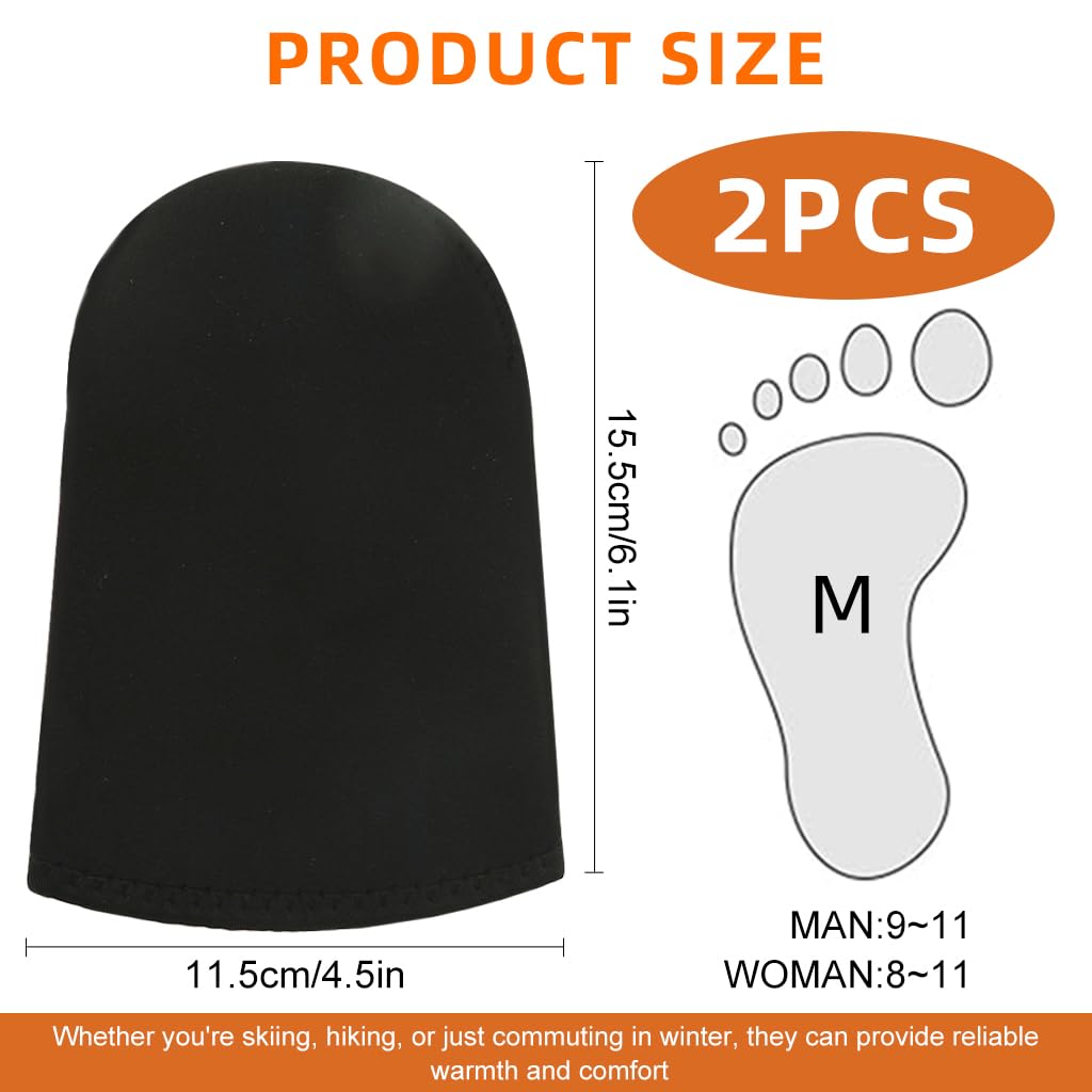 Proberos 2Pcs Winter Toe Warmers Thermal Neoprene Toe Covers Toe Warmer for Adults Forefoot Warm Cover for Pain Relief Reuseable Toe Warmers, 15.5x11.5cm