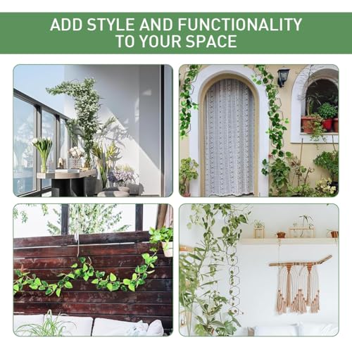 HASTHIP® 36PCS Garden Chain Trellis for Climbing Plants Metal Hexagon Plant Wall Indoor Outdoor Vine Support Modern Houseplant Accessories