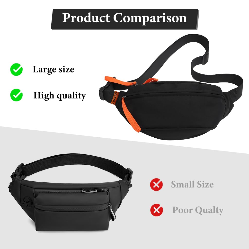 GUSTAVE Waist Bags for Men Women, Fanny Packs Women Cross Body Bag Waist Pouch for Women Chest Bag for Commuting, Travel, Outdoor Activities, Cycling
