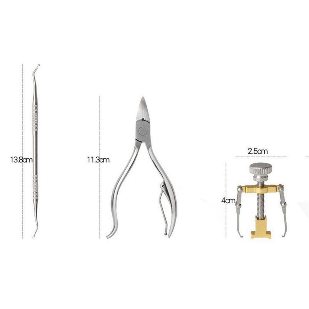 HASTHIP® 9PCS Toe Nail Correction Tool Pedicure Ingrown Lifter Stainless Steel Clipper Nipper