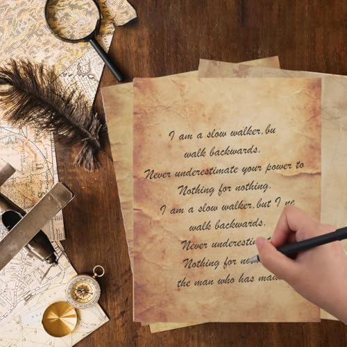 OFIFO® 48 Sheet DIY Scrapbooking Papers, Double-Sided Crinkle Texture Printed Retro Yellowish Background Papers 100 GSM Writing Papers Decorative Papers for DIY Crafting, Gift, 11''x8.5''