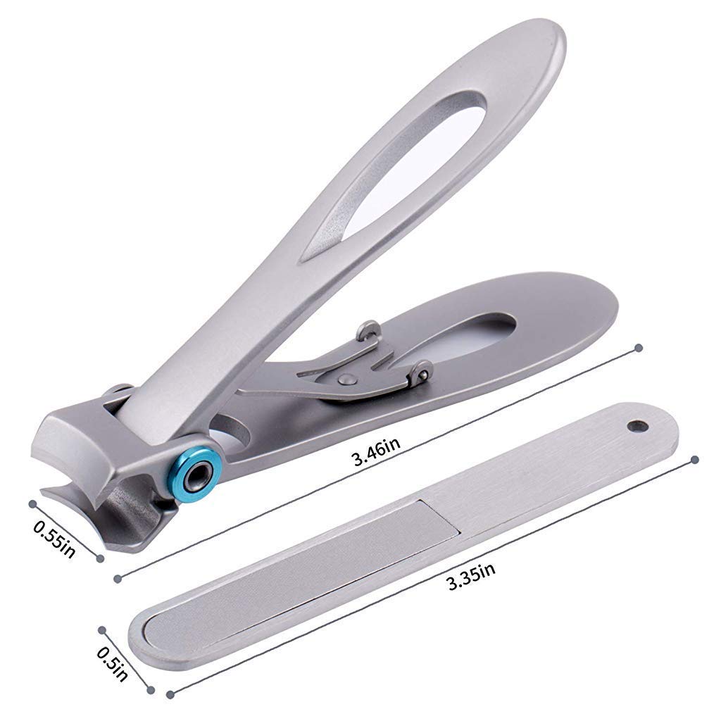 MAYCREATE Nail Cutter for Men Toe Nail Cutter for Thick Nails Cutting Clipper Trimmer for Women Wide-Opening Sharp Jaws Stainless Steel Large Nail Clippers Set with Nail File