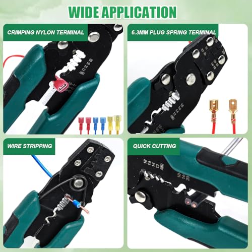 HASTHIP® 400PCS Electrical Crimping Connectors with Wire Crimper Tool 4 Sizes Insulated Wire Terminals Universal 22-10 AWG Connectors
