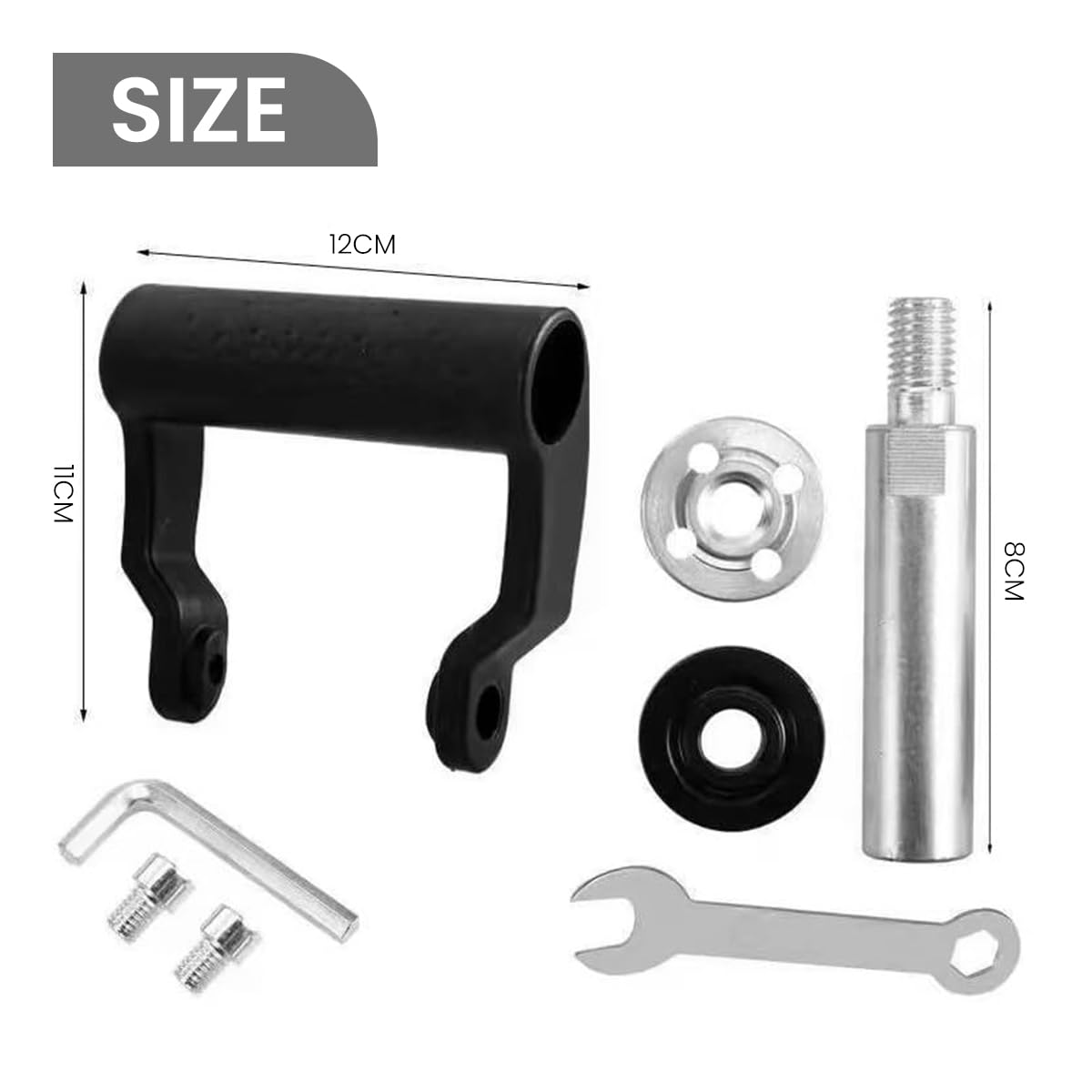 Serplex Angle Grinder Handle Attachment & 8cm Extender Rod, with Installation Accessories, Angle Grinder Handle for Enhanced Stability and Control, Universal Attachments for 100 Angle Grinder