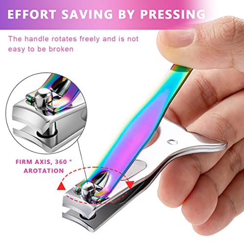 MAYCREATE Nail Clippers Set Stainless Steel Nail Clippers for Finger Nail Toe Nail Set of 3 Mermaid Design Nail Clippers with File Travel Nail Clippers Set Gift Nail Clippers with Storage Pouch