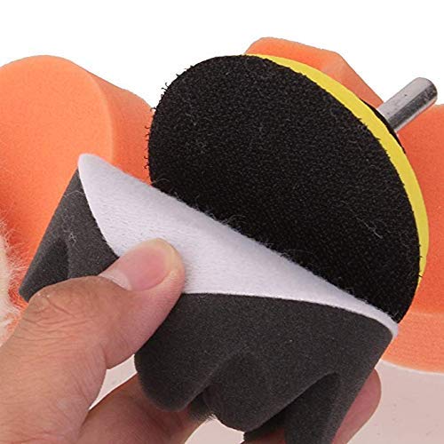 STHIRA Imported Auto Car Drill Adapter with 5Pcs 3 Inch Buffing Pad Kit Polishing Compound