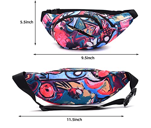 PALAY Waist Pack Bag, Chest Shoulder Fanny Pack Pouch with 4-Zipper Pockets,Adjustable Belt