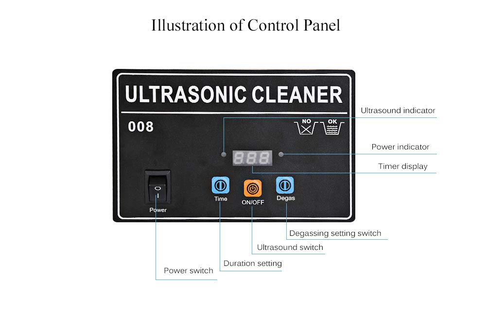 Verilux 0.8L Mini Ultrasonic Cleaner Machine Digital Timer 42KHz Sonic Cleaner with Digital Timer Basket for Small Silver Metal Parts(17.5CM*11CM*12.5CM)
