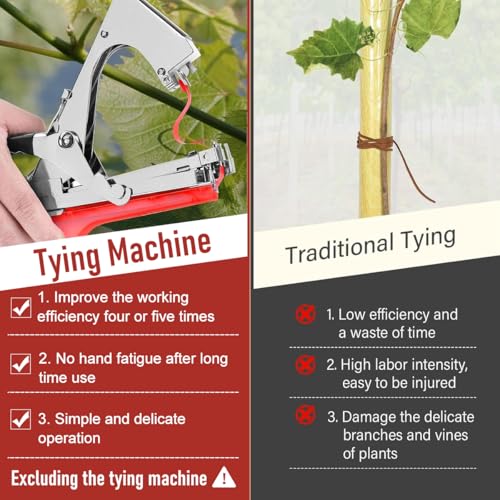 HASTHIP 6 Roll Plant Tying Tapes/1 Box Staple - Gardening Grafting Tape Replacement - Garden Branch Tying Machine Accessories - Garden Plant Tying Machine Accessories - Garden Tying Tape Tool