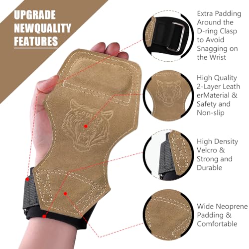 Proberos Workout Palm Guards Fitness Gloves Fingerless Palm Pad Anti-slip Hand Grips 3-Hole Palm Guards for Weightlifting, Dumbell Training, Prevent Blisters, Calluses