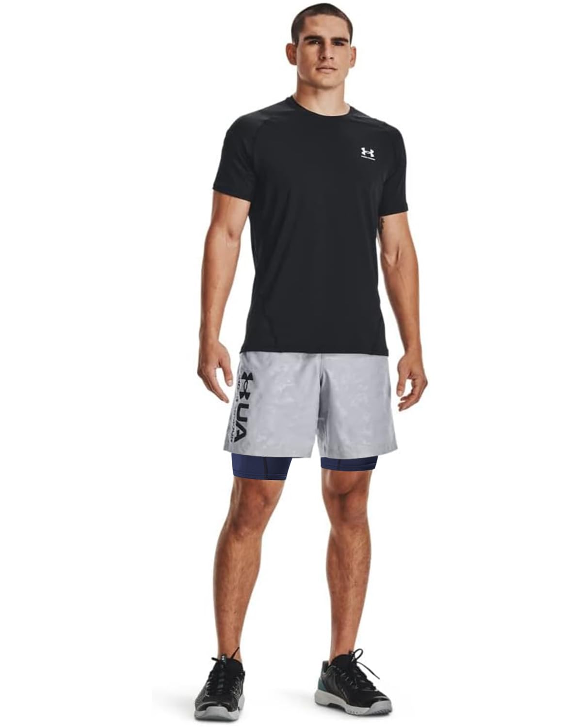 Optifit Tights for Men, Quick Dry & Stretchy Breathable Men's Compression Shorts for Gym, Running, Cycling, Swimming, Basketball, Cricket, Yoga, Football, Tennis, Badminton & Many More Sports (L)
