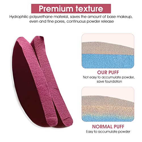 MAYCREATE 7Pcs Makeup Sponge Powder Puff Latex-free Makeup Puff Blender Sponge, Air Cushion Pads for Liquid Foundation, Cream, Powder, Concealer, Wet & Dry Dual Use(Pink)