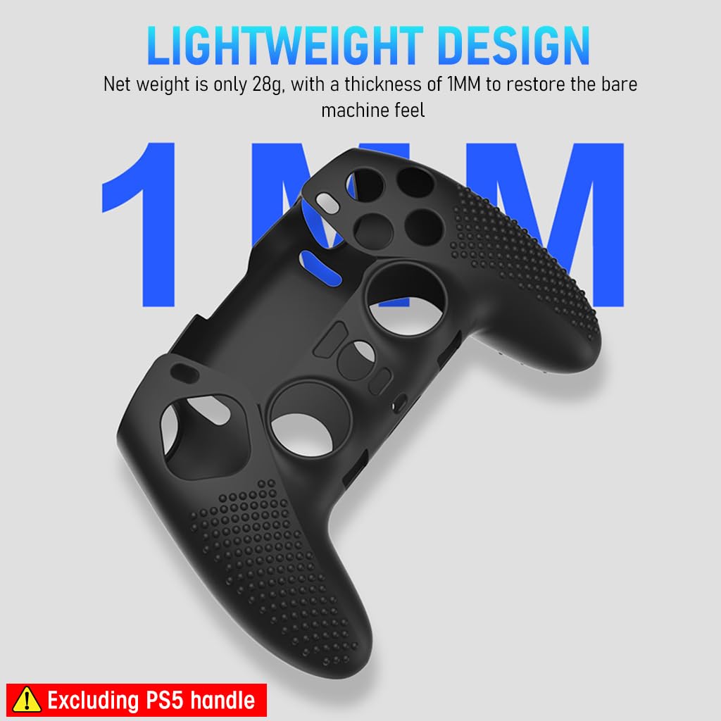 ZORBES Silicone Cover for PS5 DualSense Edge Wireless Controller with Touchpad Protector Anti-Slip Controller Cover for PS5 Edge Controller with Thumb Grips and Extenders, No Includes Controller
