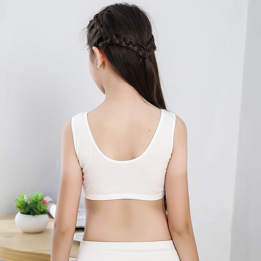 PALAY 4Pack Training Bras for Teen Girls 8-14 Seamless Cotton Bralettes Sports Vest Girls Sports Bra, L