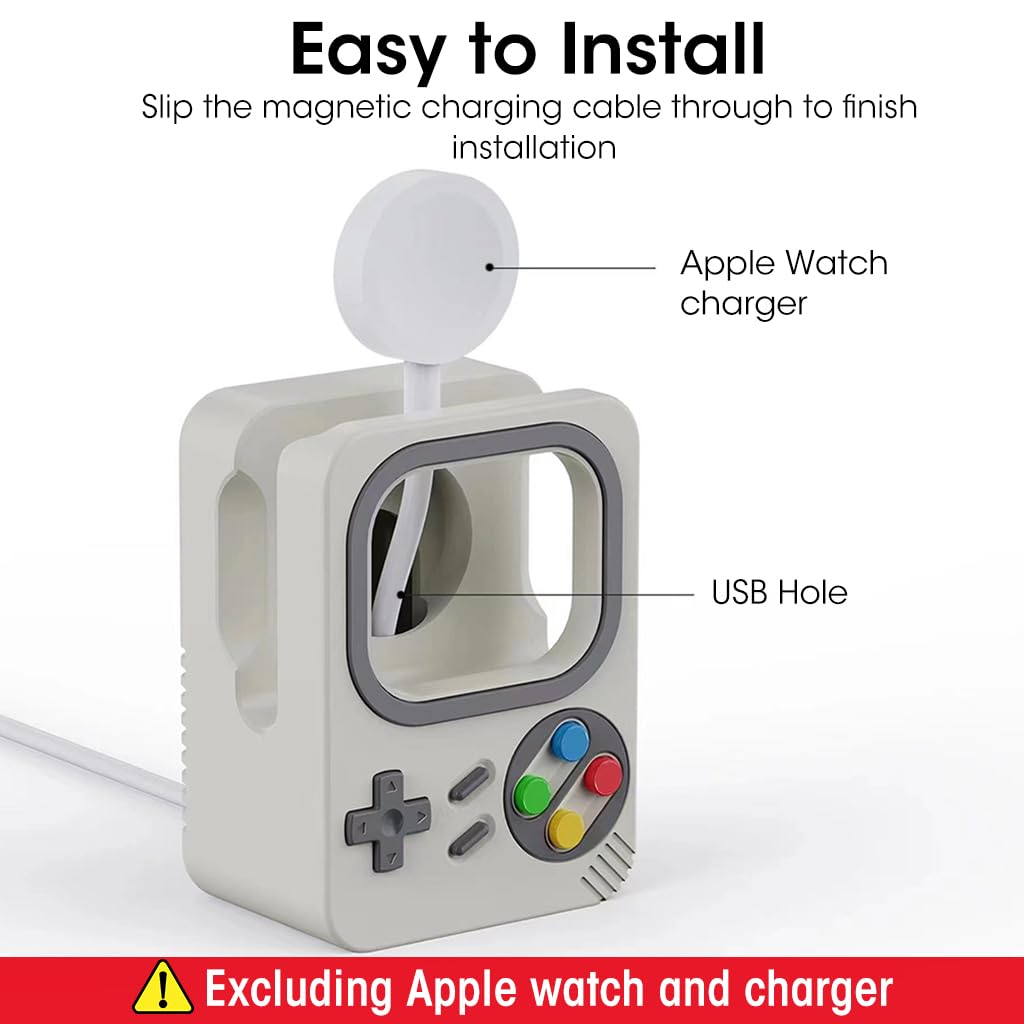 ZORBES Silicone Stand for Apple Watch Retro Cartoon Apple Watch Holder Wireless Charger Organizer Universal Wireless Charger Organizer Charging Stand for Apple Watch Series Apple Watch SE
