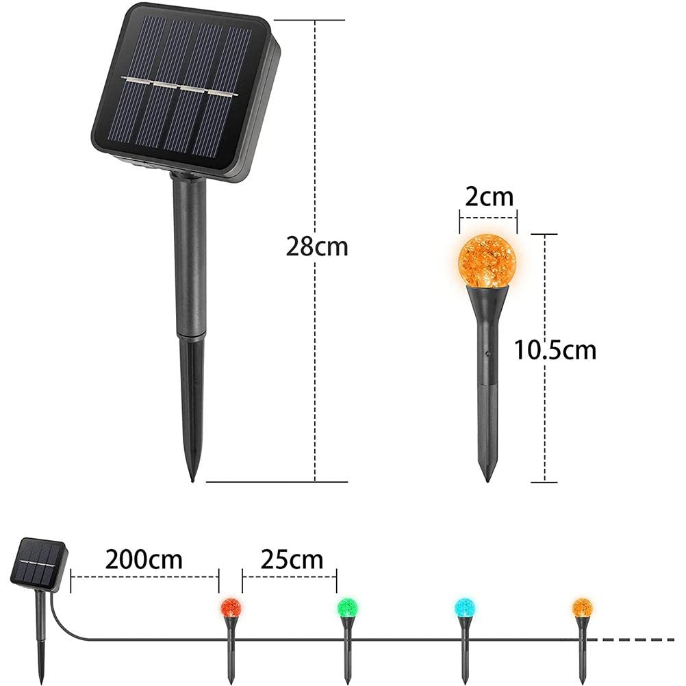 ELEPHANTBOAT Solar String Lights Outdoor IP55 Waterproof 10 RGB Twinkle Lamp Solar Street Light 8 Mode 14Ft Outdoor Lamps for Home Decoration LED Lights for Garden Patio Yard Parties Wedding Colorful Lights