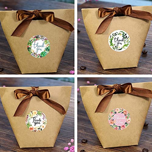 HASTHIP Pretty Round Floral Thank You Stickers Seal Label Handmade Envelope Stationery Paper Sticker (Multicolour) - 500pcs