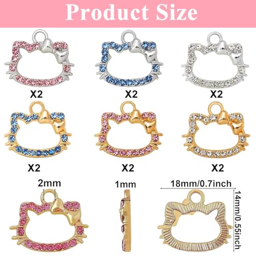 SANNIDHI Variety Pack Of 12 Cat-Themed Jewelry Charms For DIY Crafting, Ideal For Earrings, Bracelets & Necklaces - Gift For Cat Lovers