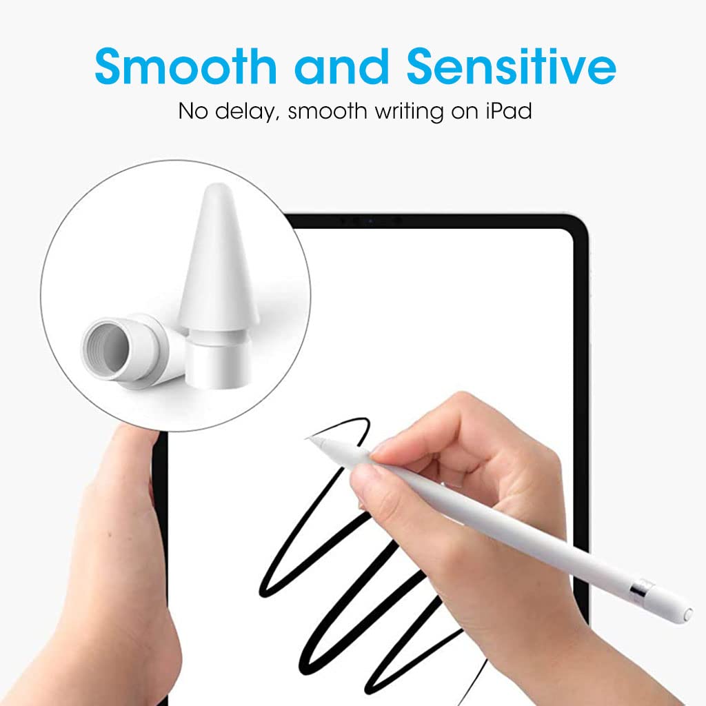 ZORBES 2Pack Replacement Nib for Apple Pencil 1st Gen with Magnetic Cap, Pen Nibs for iPad Pro Pencil (Pencil Not Included, 1 Cap 2 Nibs)