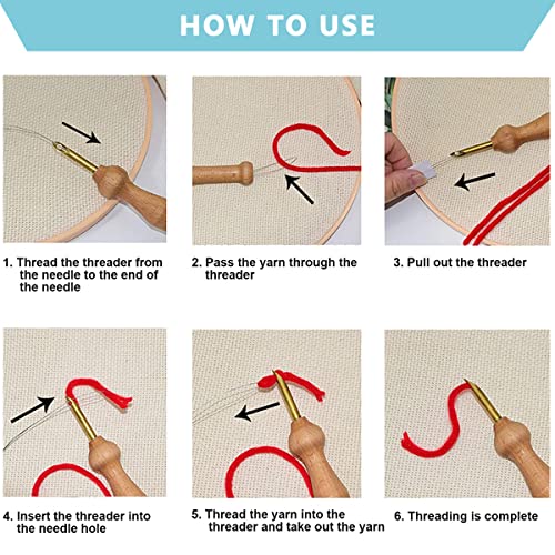 HASTHIP® 36PCS Punch Needle Set for Women Girl Embroidery Beginner Kit with Needles DIY Sewing
