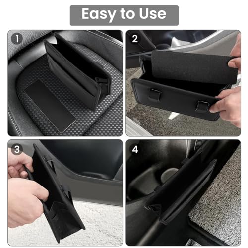 STHIRA® Car Organizer Pouch Clip-On Collapsible PU Leather Dustbin Multipurpose Trash Bin Ideal for Door Backseat 21cm x 3cm x 14.5cm 3PCS