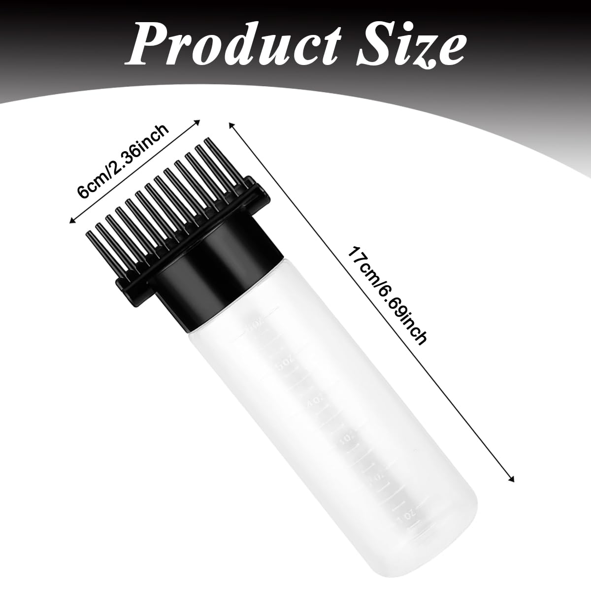 MAYCREATE Root Comb Applicator Bottle 180ml, Oil Applicator for Hair Dye Hair Oiling Applicator Bottle with Graduated Scale Treatment Essential