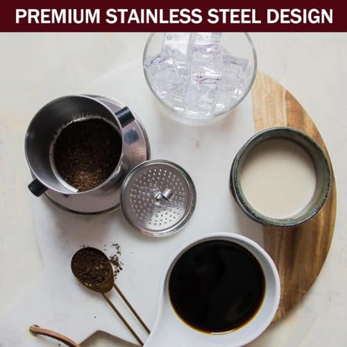 Supvox Coffee Maker Stainless Steel Coffee Filter 8oz Pour Over Coffee Maker