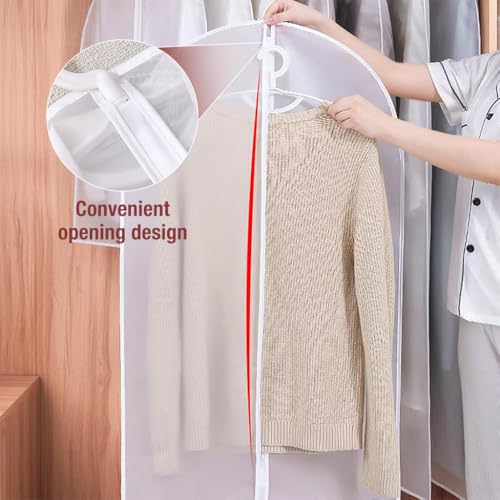 HASTHIP® 5-Piece Suit Cover Set Clear Zippered Plastic Garment Bags for Coat More 60x100cm 2PCS