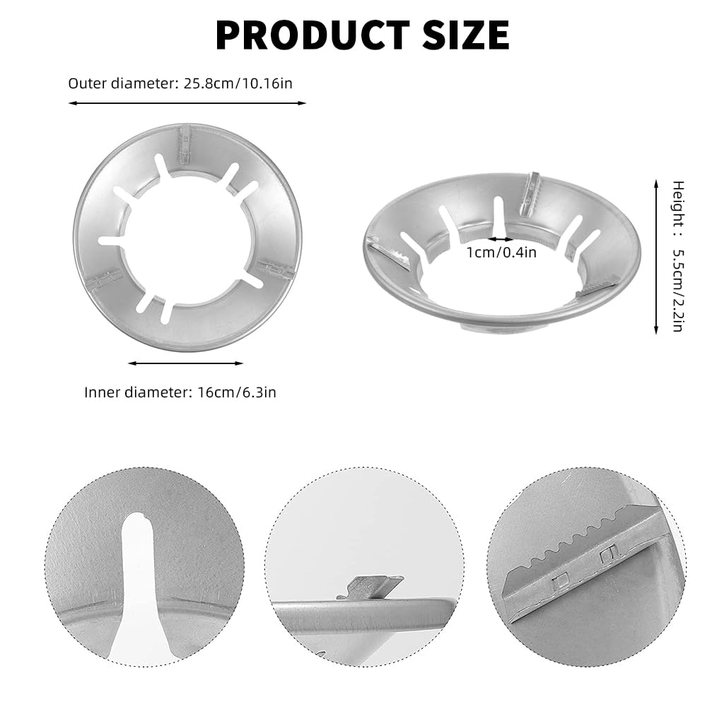 HASTHIP 2pcs Gas Stove Part Stove Burner Ring Pot Holder Windproof Gas Stove Galvanized Burner Ring Energy-Saving Gas Stove Flame Gather Ring Universal 8-grates Combustion Ring for Gas Stove