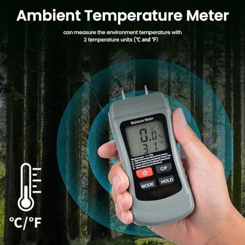 Serplex® Wood Moisture Meter For Firewood Two-Pin LCD Digital For Lumber Woodworking Humidity Battery Operated NOT Included 2PCS