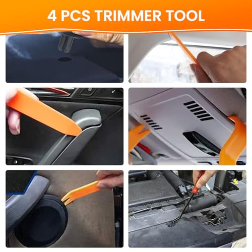 STHIRA® 3 PACK 100 Pcs Universal Car Bumper Clips Lock Kit with Storage Box 6 Sizes Rivets Fasteners, 5 Removal Tools, Fits Ford Gm Chrysler Toyota Honda, Trim Fender Radiator Shield