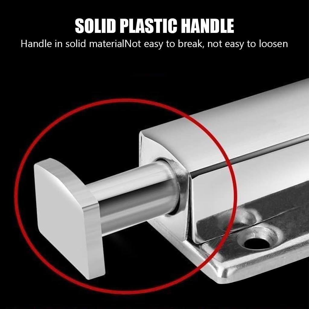 HASTHIP Auto-Retracting Spring Door Latch - Stainless Steel Safety Bolt with Advanced Mechanism, Secure Screw Mount for Home & Apartment Security, Ideal for Families with Children & Pets