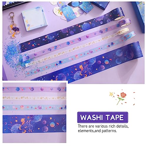 HASTHIP Little Prince Journal Supplies Scrapbook Gift Box, Journaling Kit Journal Supplies, Inlude Notebook, Sticker, Material Paper, Washi Tape Kit, Little Prince Scrapbook Kit for Journal