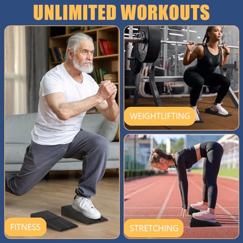 Proberos 3PCS Squat Wedge Set, Adjustable Height & Tilt Exercise Wedges for Squats EPP Wedge Block Slant Board, Yoga Foam Wedge Blocks, Incline Board Platform For Heel Elevated and Calf Raise