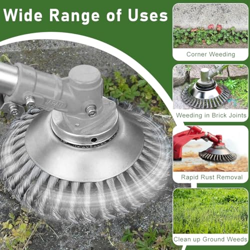 HASTHIP Weeder Head Grass Trimmer Head Replacement Stainless Steel Multi Prongs Weeder Blade Trimmer Head Universal Grass Trimmer Head, 8 inches Dia