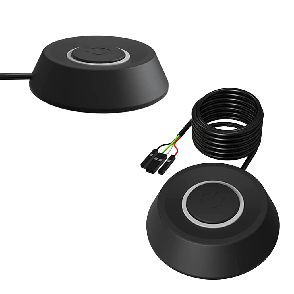 Verilux Desktop LED Computer Power Button PC Switch External Power Switch with with 2m Cables PC DIY Modification Self Adhesive External PC Power Button Switch Button