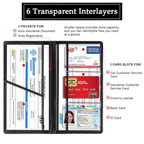 STHIRA® Car Registration & Insurance File Holder Bifold Car Documents Holder Bag